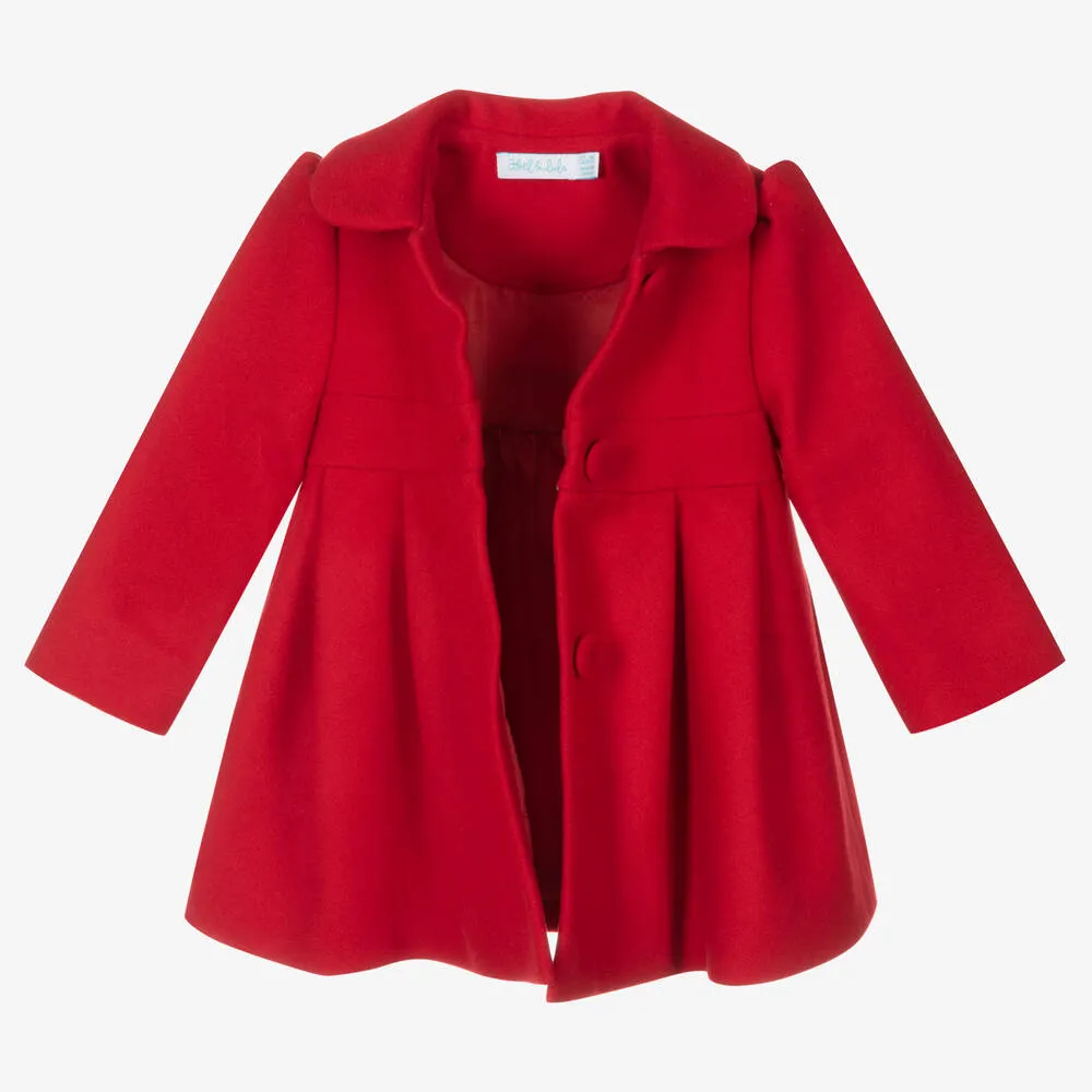 Girls Red Wool Coat