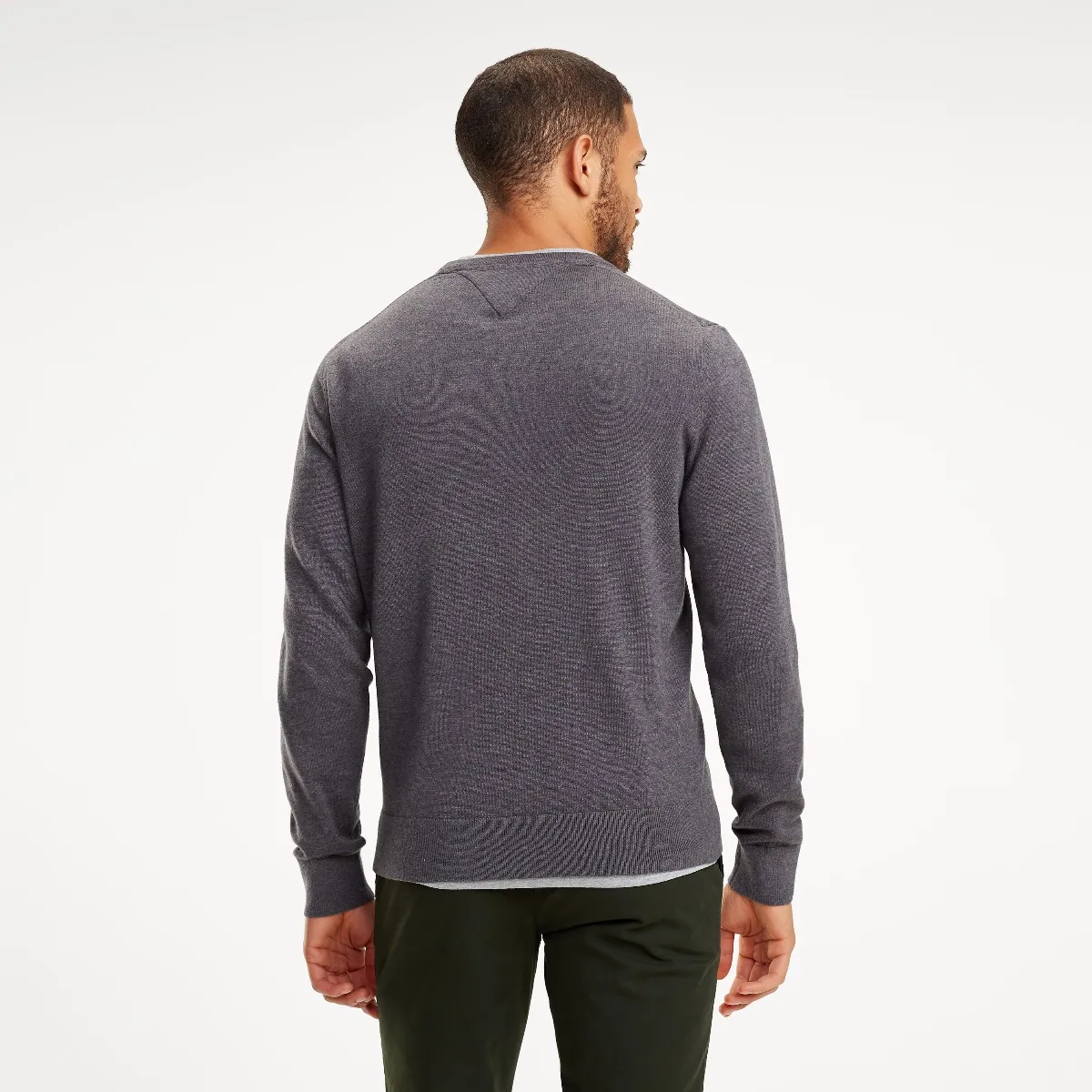 Grey Silk Blend Crew Neck Jumper | Sweatshirts & Hoodies | Tommy Hilfiger