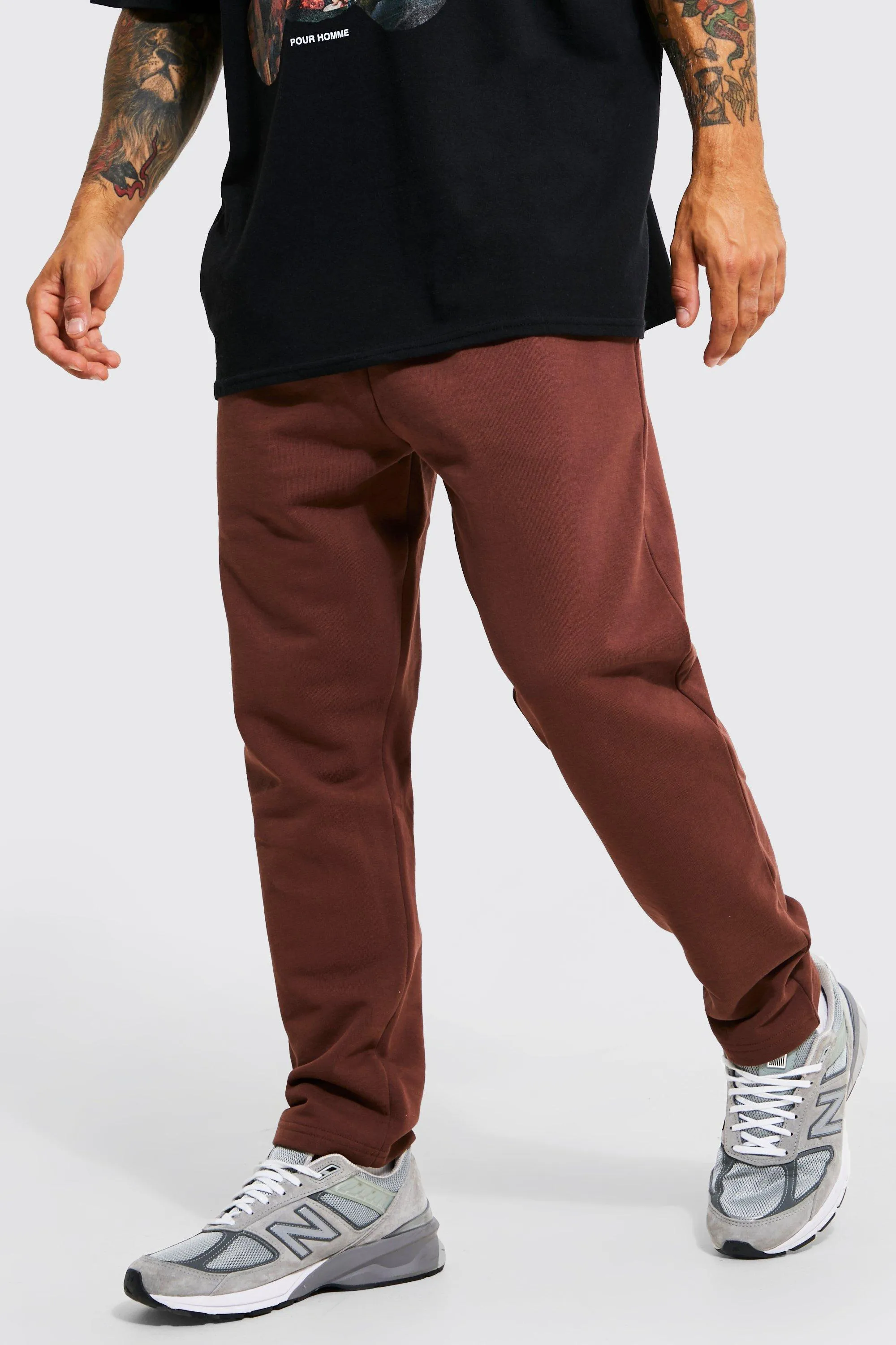 Heavyweight Loopback Tapered Fit Jogger | boohooMAN UK