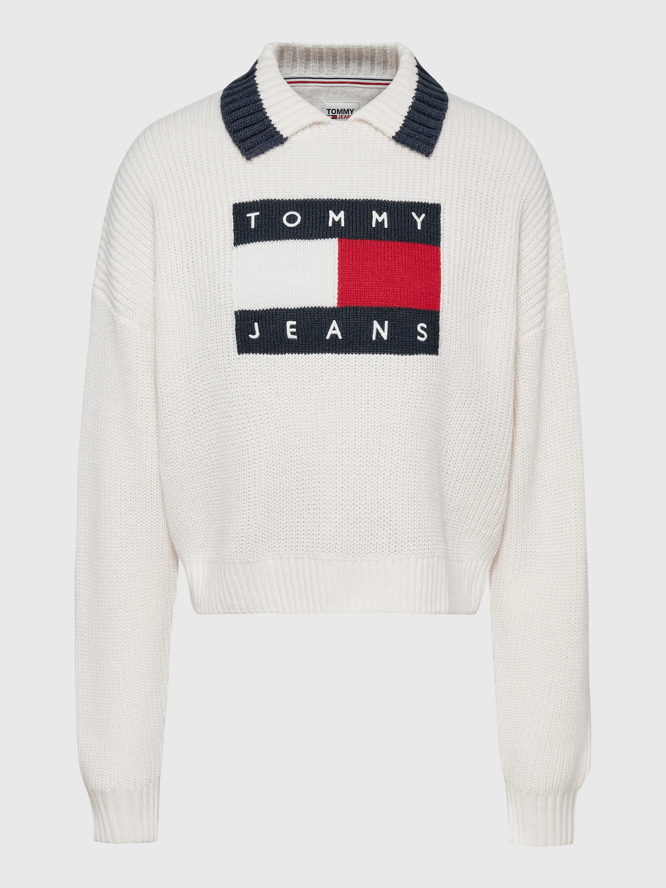 Intarsia Flag Collared Jumper | Sweatshirts & Hoodies | Tommy Jeans