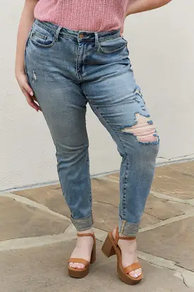 Judy Blue Macy Full Size Mid Rise Boyfriend Jeans