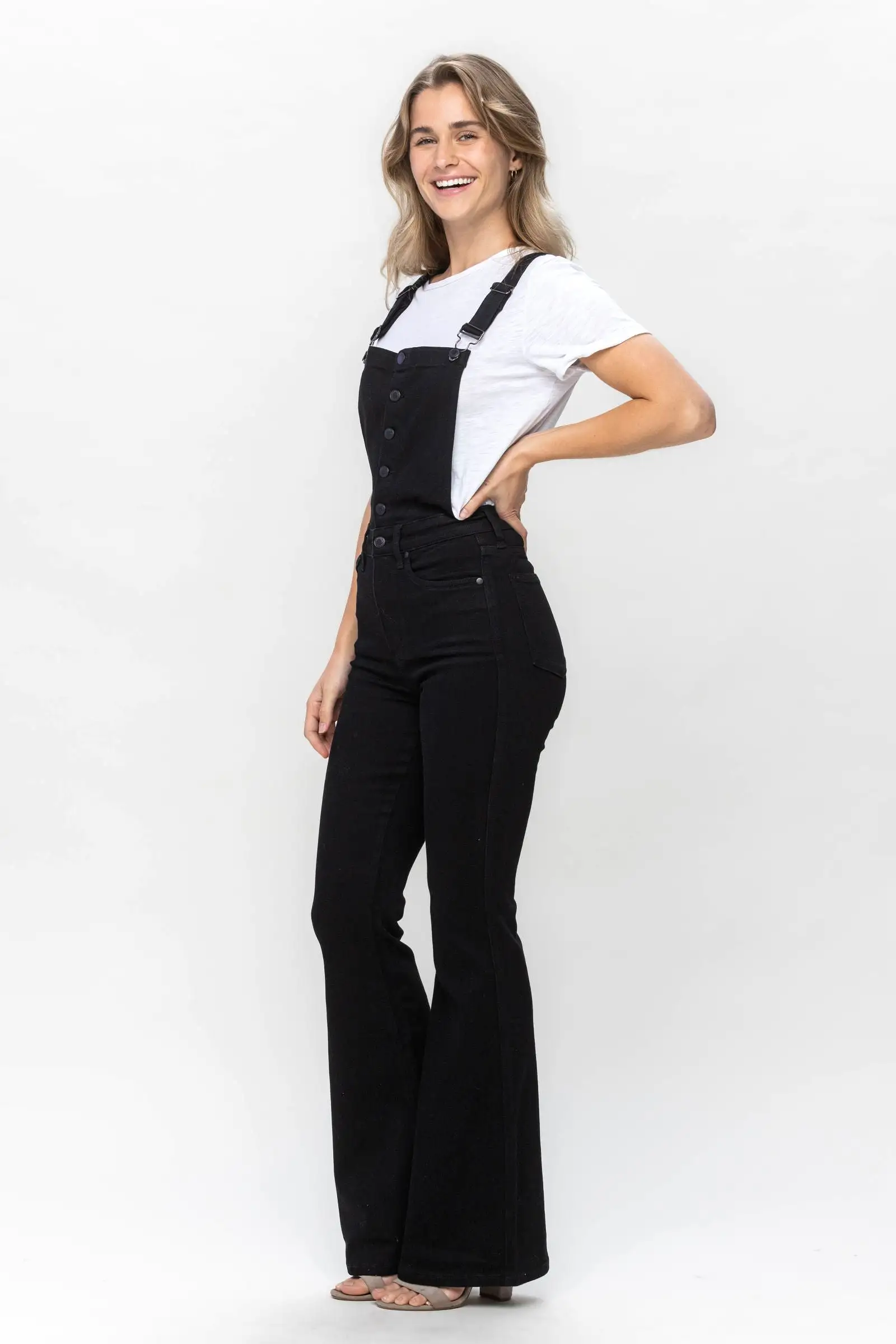 Judy Blue Tummy Control Black Overalls