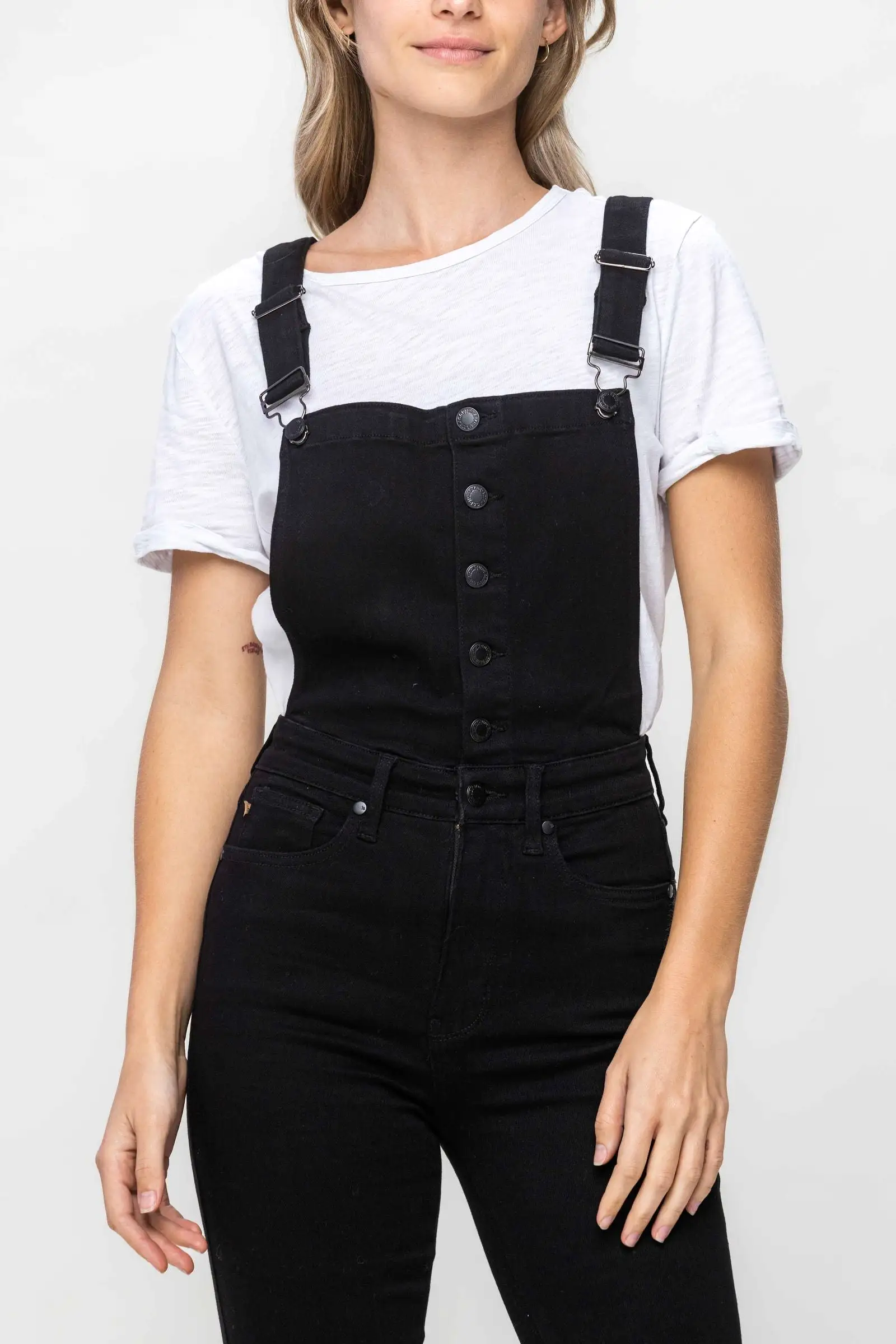 Judy Blue Tummy Control Black Overalls