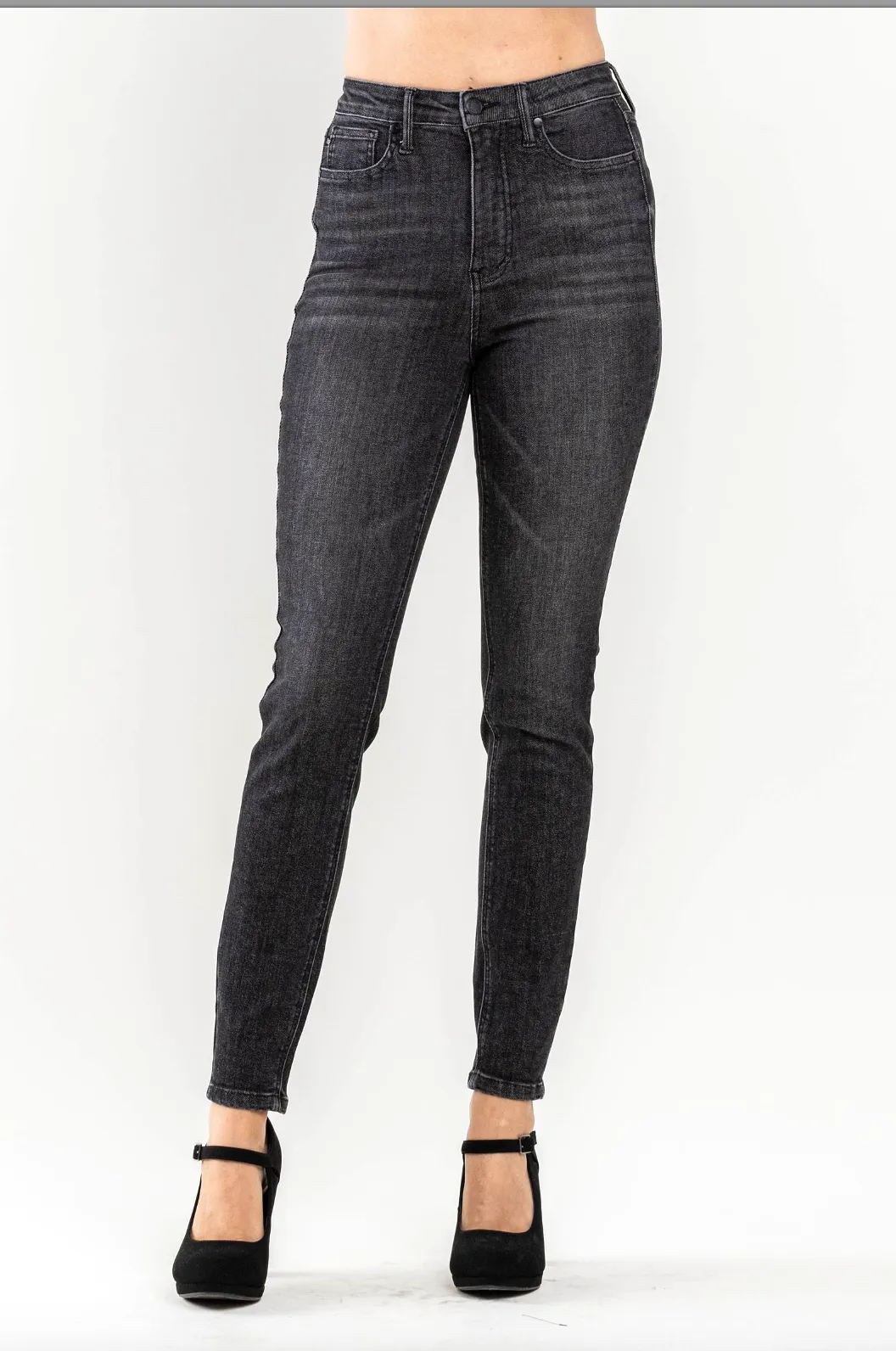 Judy Blue Tummy Control Black Wash Skinny Jeans