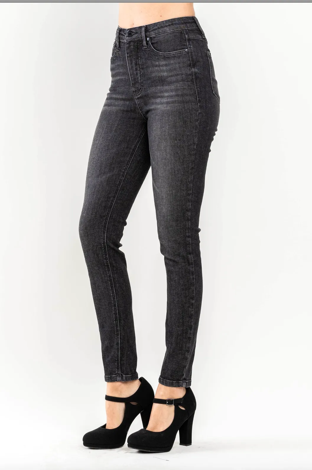 Judy Blue Tummy Control Black Wash Skinny Jeans