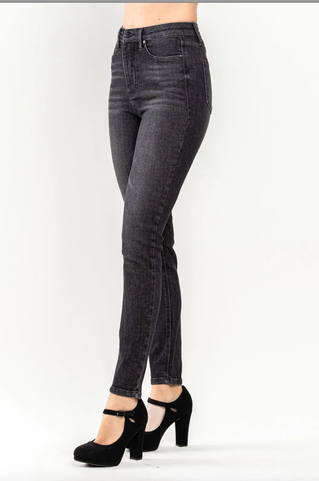 Judy Blue Tummy Control Black Wash Skinny Jeans