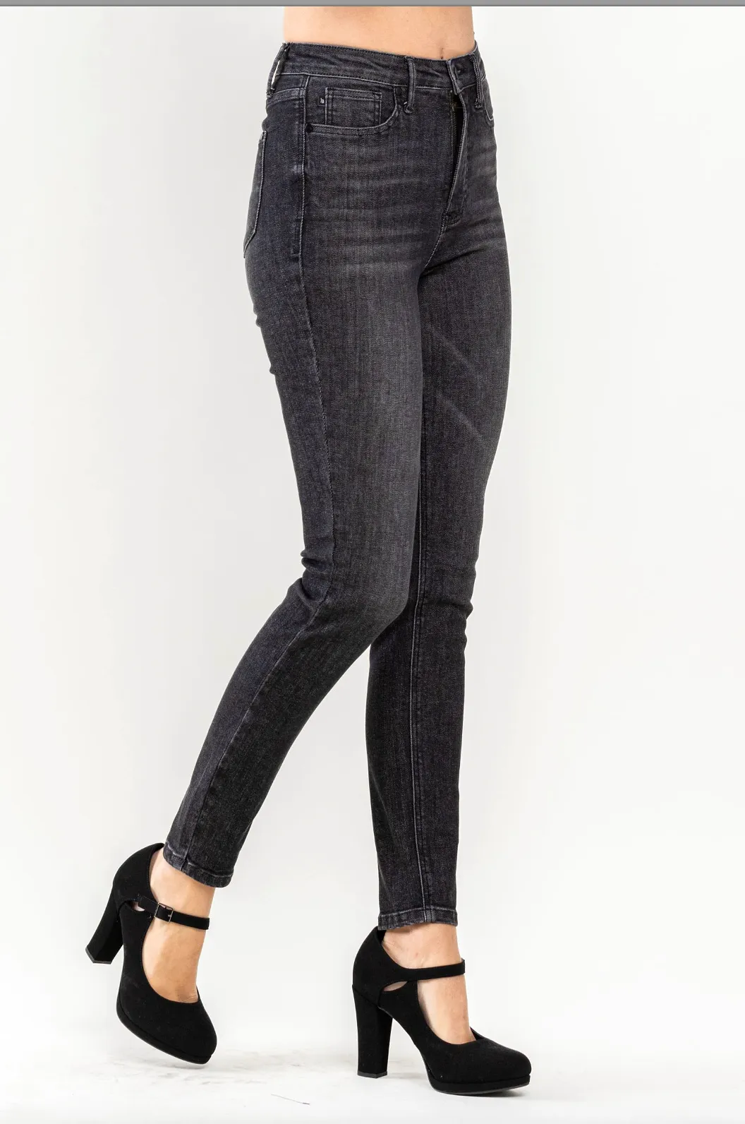 Judy Blue Tummy Control Black Wash Skinny Jeans