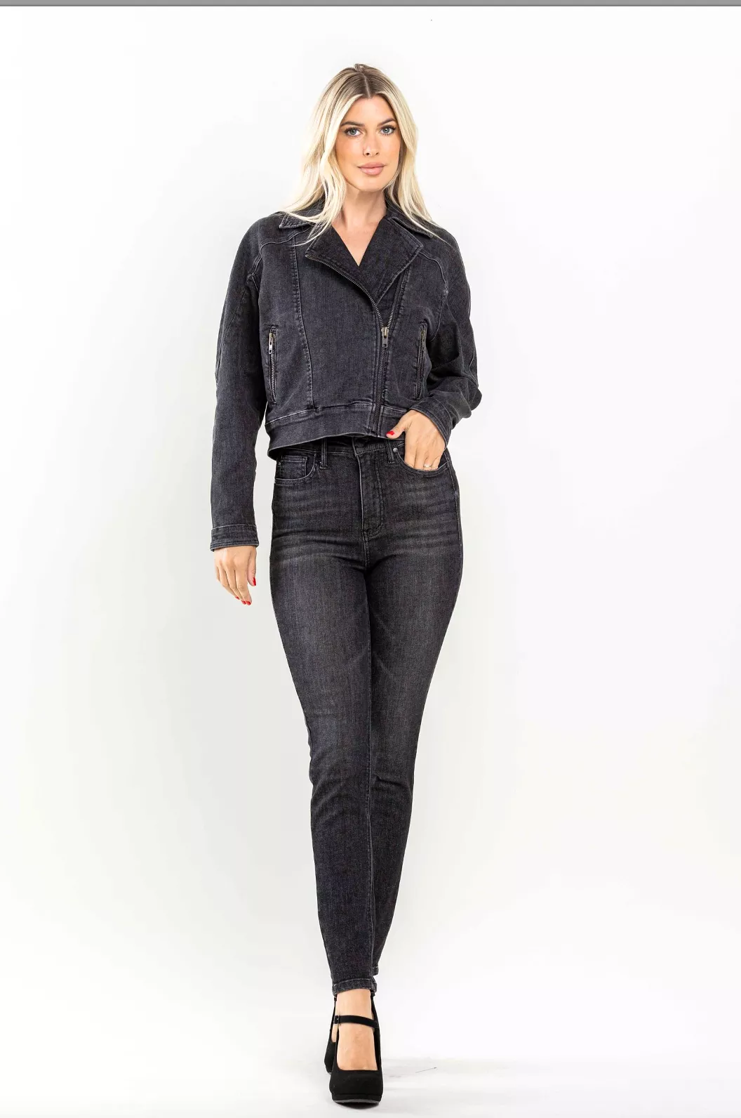 Judy Blue Tummy Control Black Wash Skinny Jeans