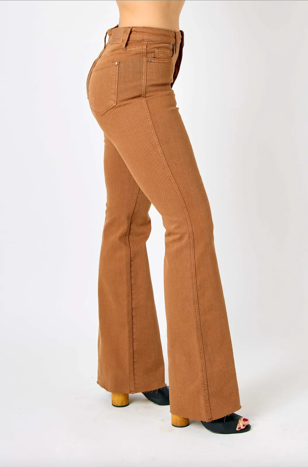 Judy Blue Tummy Control Flare Jeans - Brown