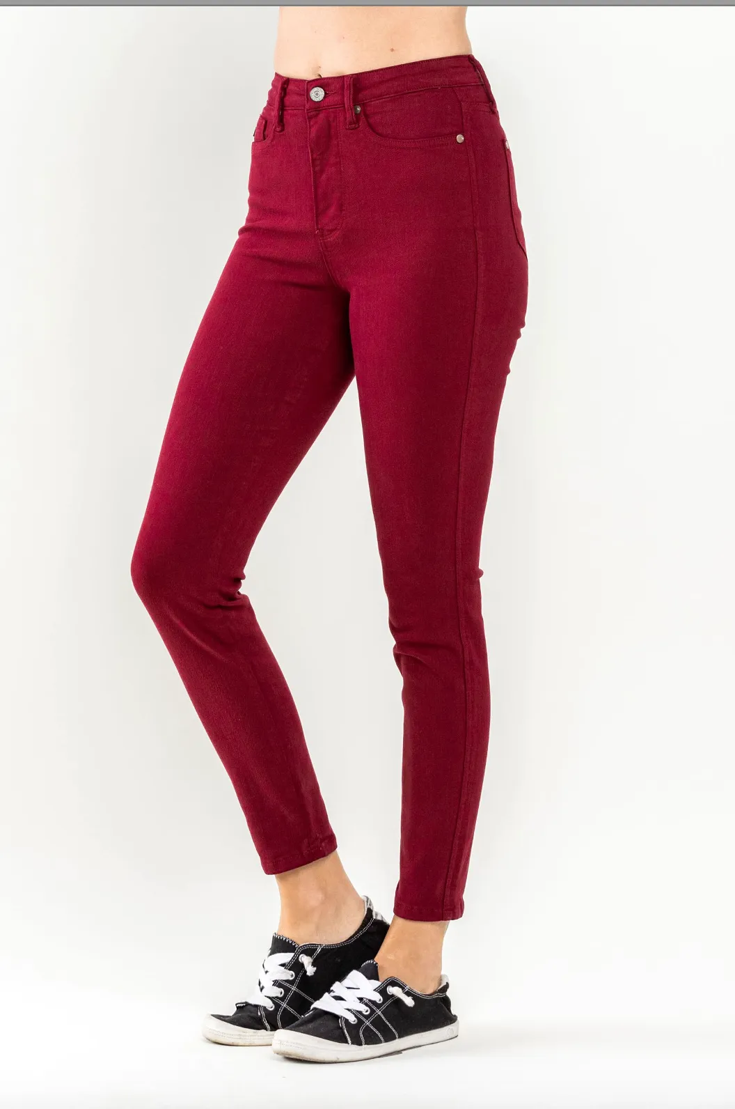 Judy Blue Tummy Control Skinny Jeans - Scarlet