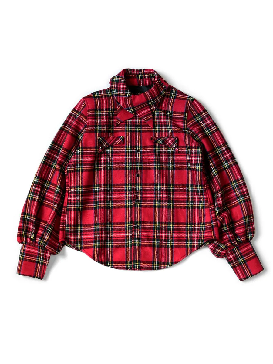 Kapital Tartan Check Layered Collar Opera Western Shirt (long sleeve) women