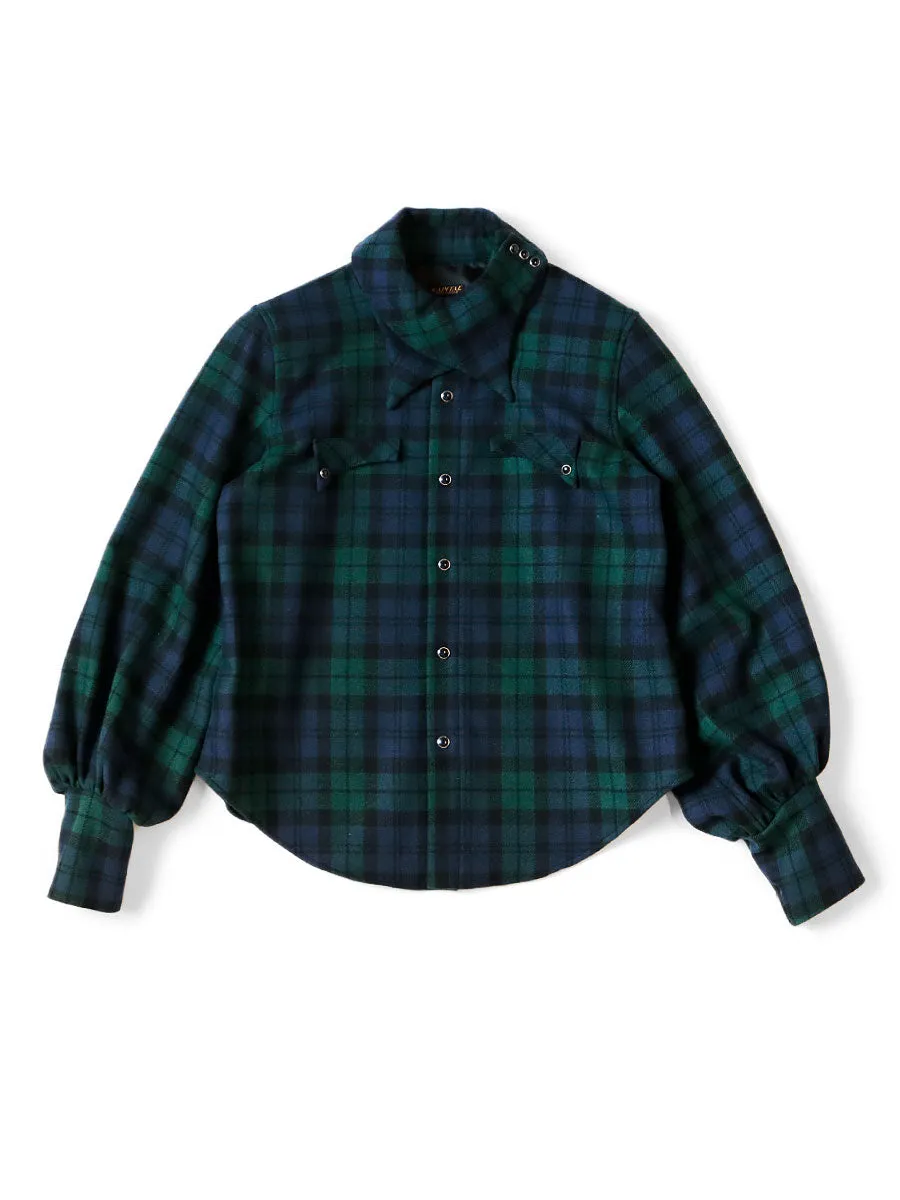 Kapital Tartan Check Layered Collar Opera Western Shirt (long sleeve) women