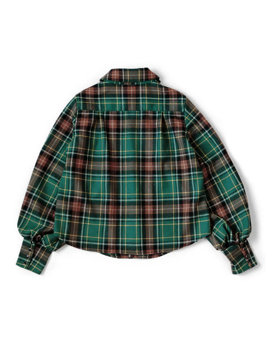 Kapital Tartan Check Layered Collar Opera Western Shirt (long sleeve) women