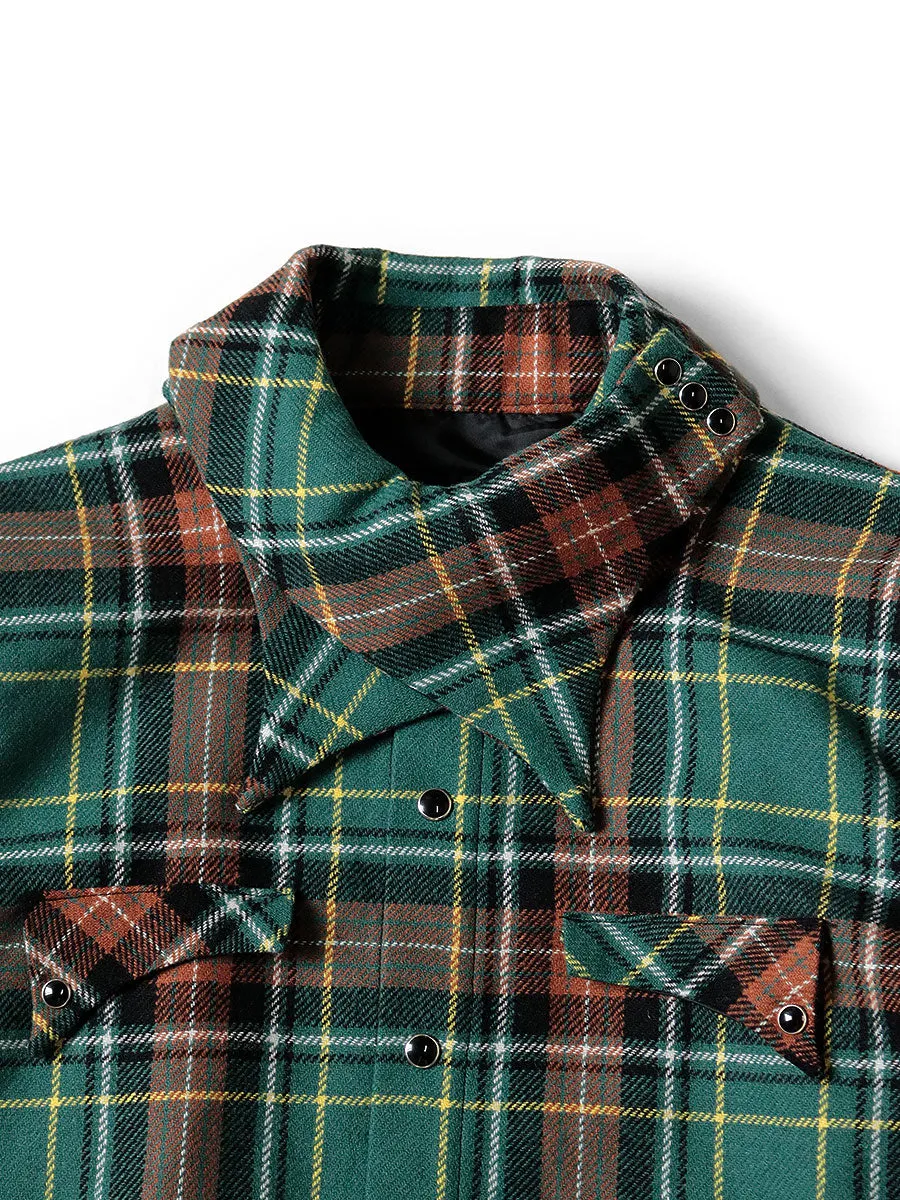 Kapital Tartan Check Layered Collar Opera Western Shirt (long sleeve) women