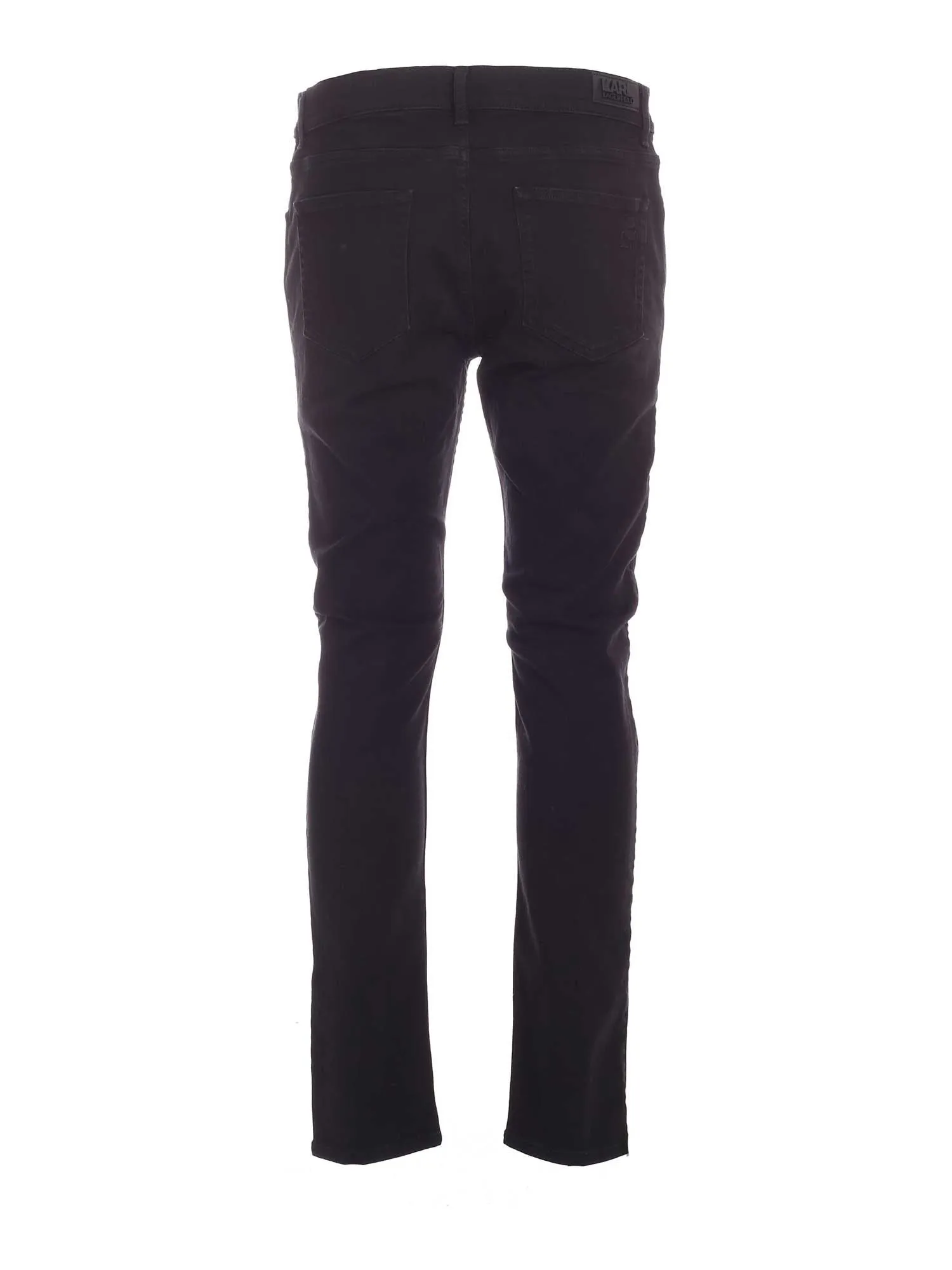 Karl Lagerfeld Logo Patch Slim-Cut Jeans