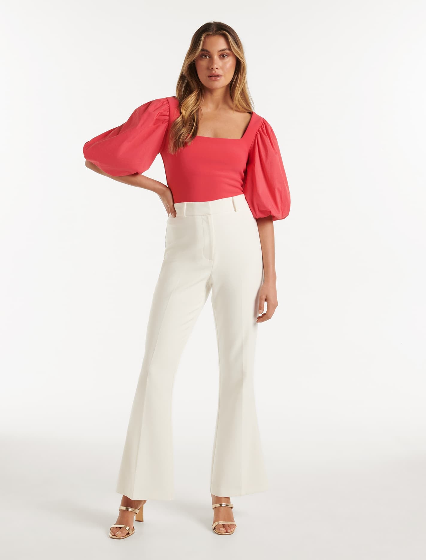 Lainey Crepe Balloon Sleeve Top