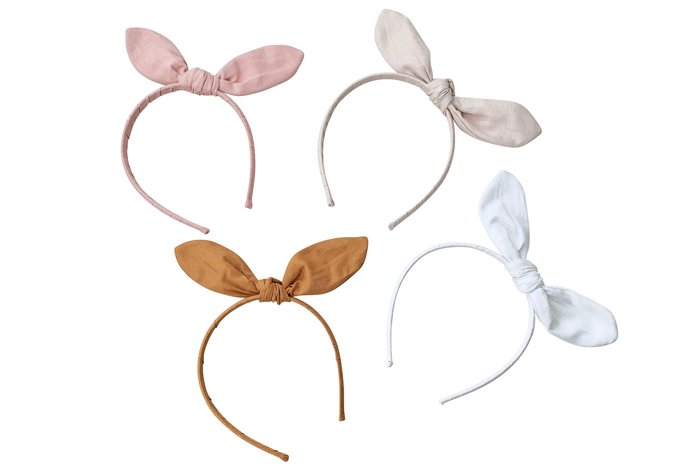 Linen Bunny headband - pink, white, sage, dusty pink, cream