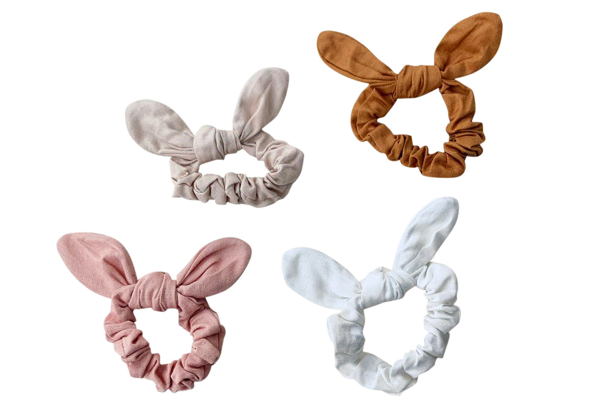 Linen scrunchies - handmade: white, pink, dusty pink, sage