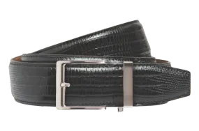 Lizard Black, 40mm Strap, Dress Belt