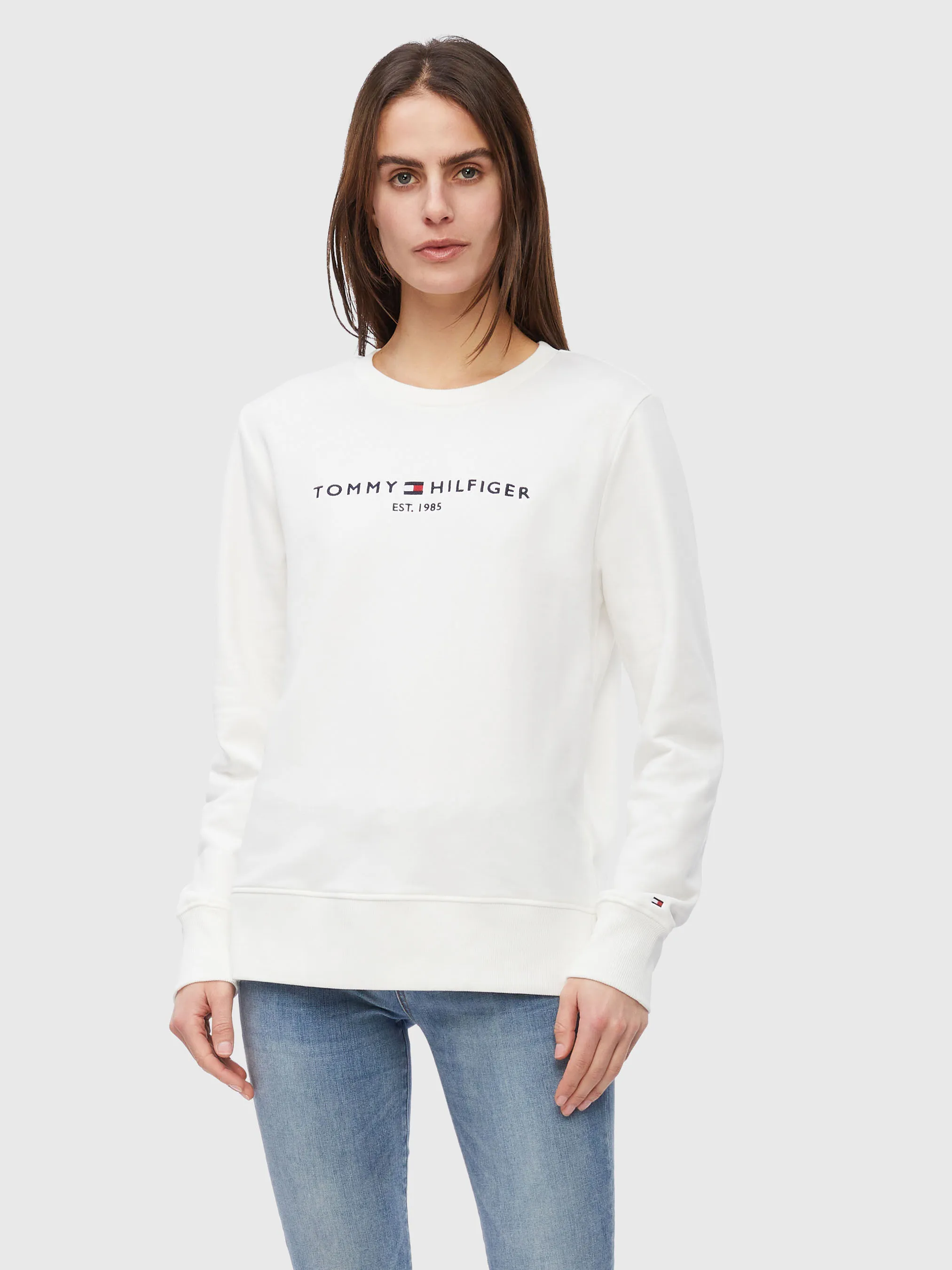 Logo Cotton Crew Neck Sweatshirt | Sweatshirts & Hoodies |   Tommy Hilfiger