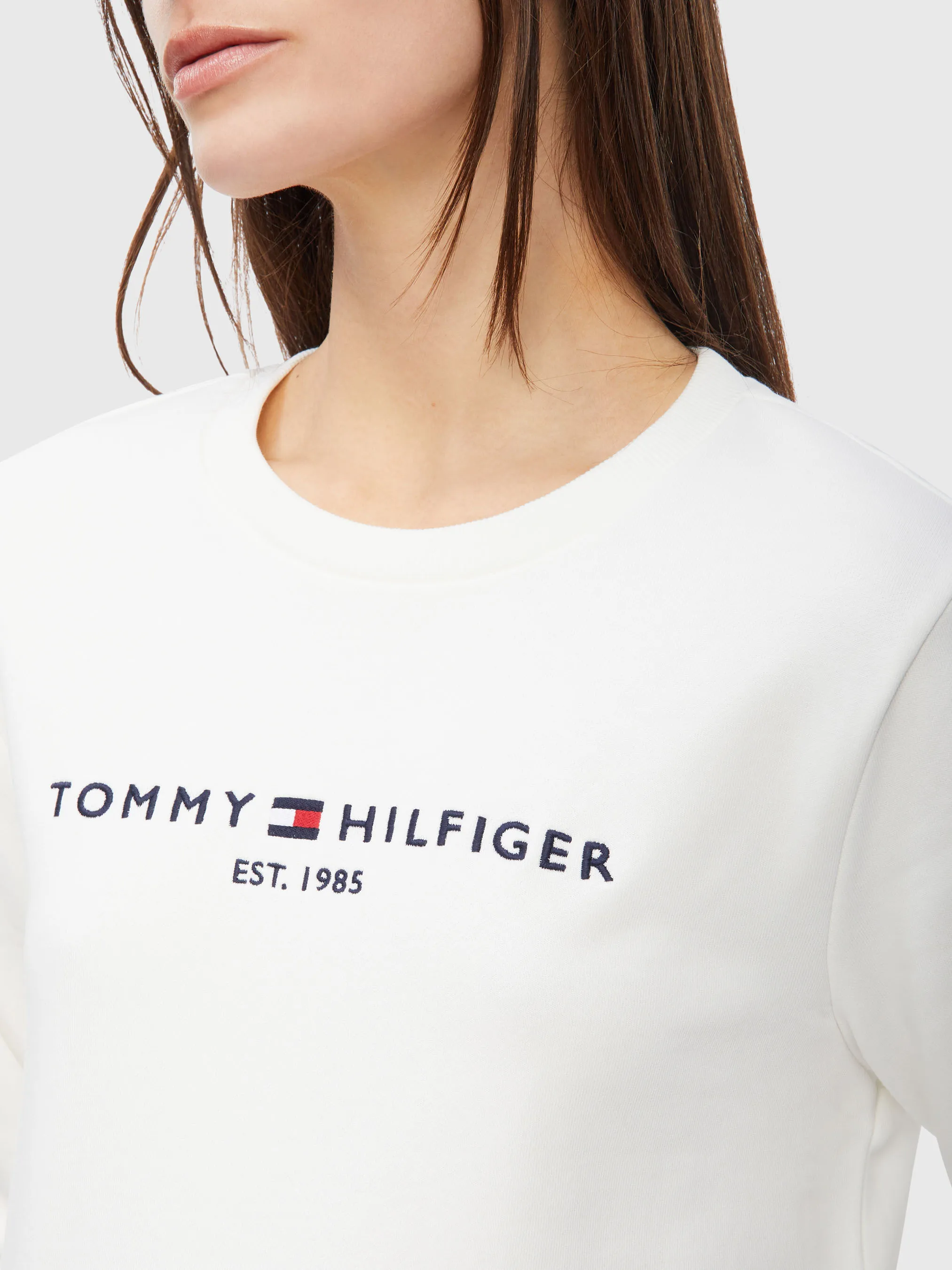 Logo Cotton Crew Neck Sweatshirt | Sweatshirts & Hoodies |   Tommy Hilfiger