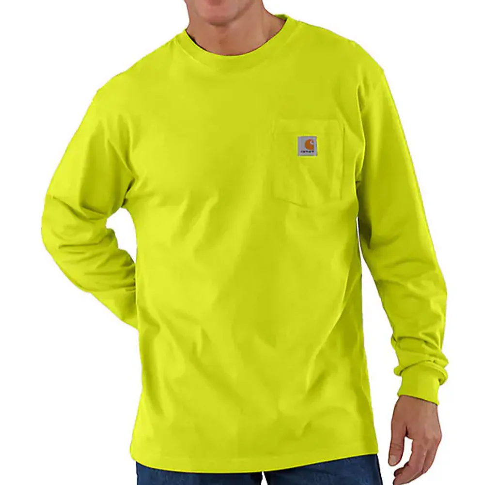 Loose Fit Heavyweight Long-Sleeve Pocket T-Shirt - Tall - BRITE LIME - K126