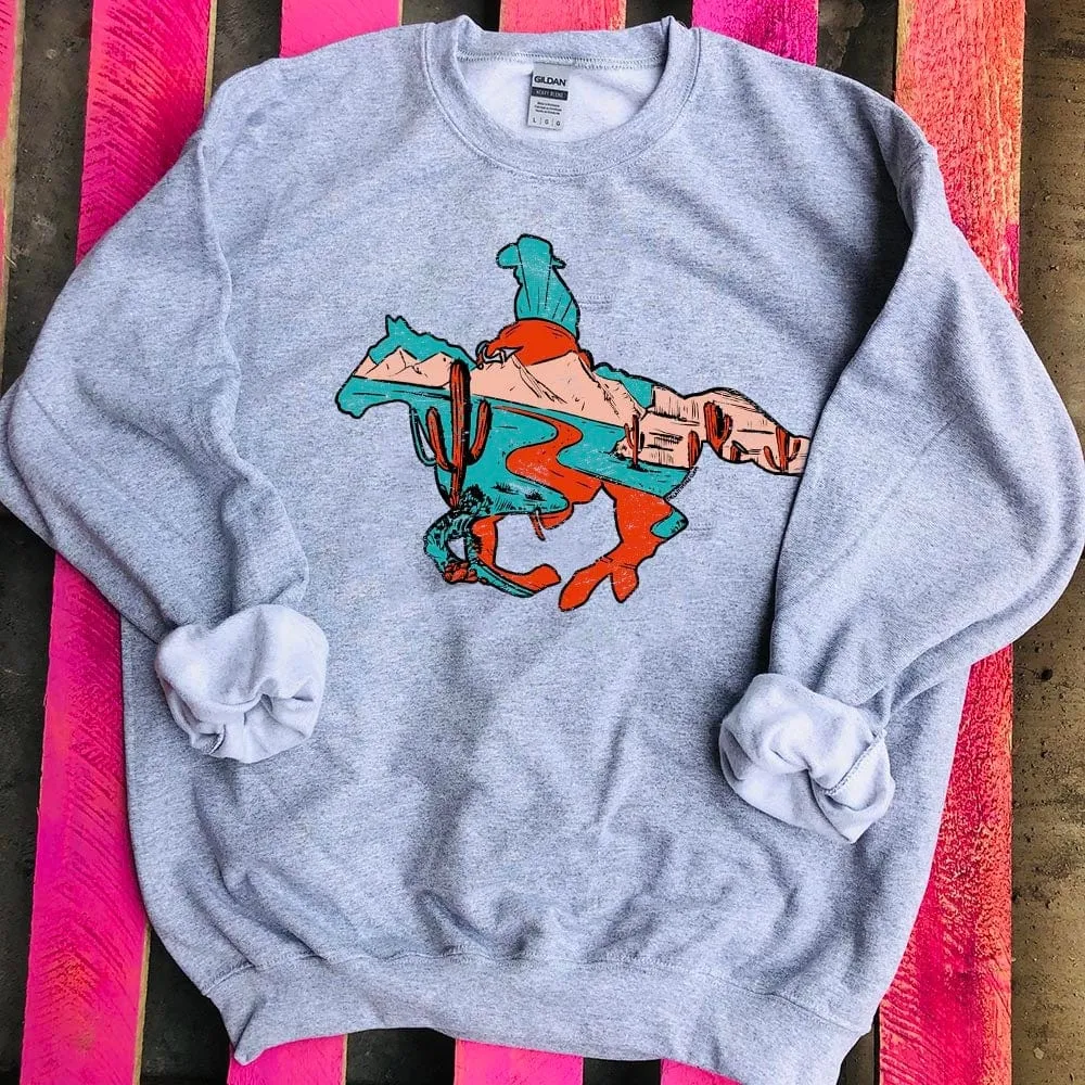 Lost in Lubbock Grey Graphic Sweatshirt (made 2 order) LC