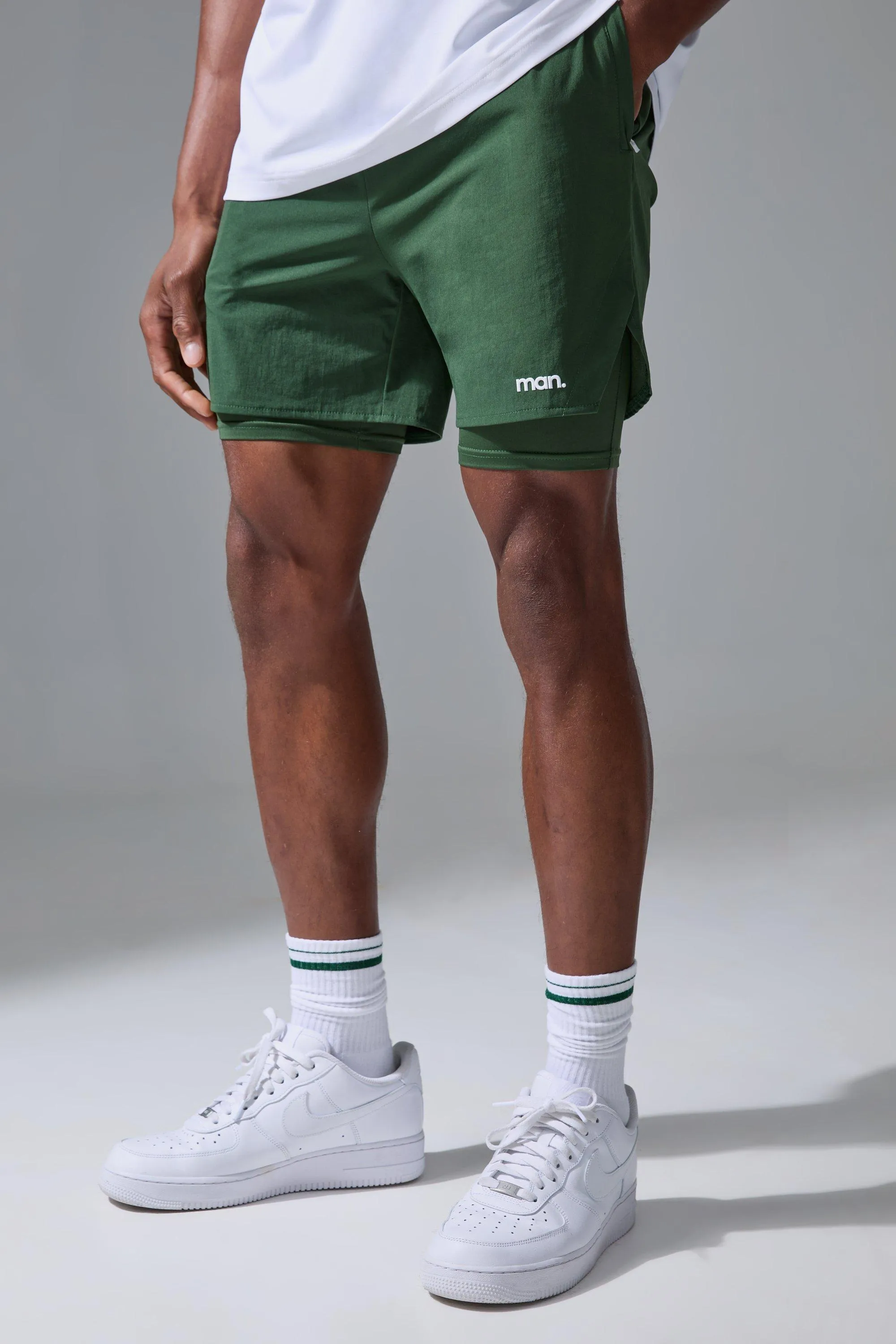 Man Sport Side Split 5inch 2-in-1 Short | boohooMAN UK