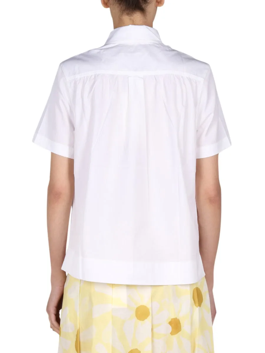 Marni Gathered Detailed Poplin Shirt