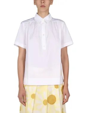 Marni Gathered Detailed Poplin Shirt