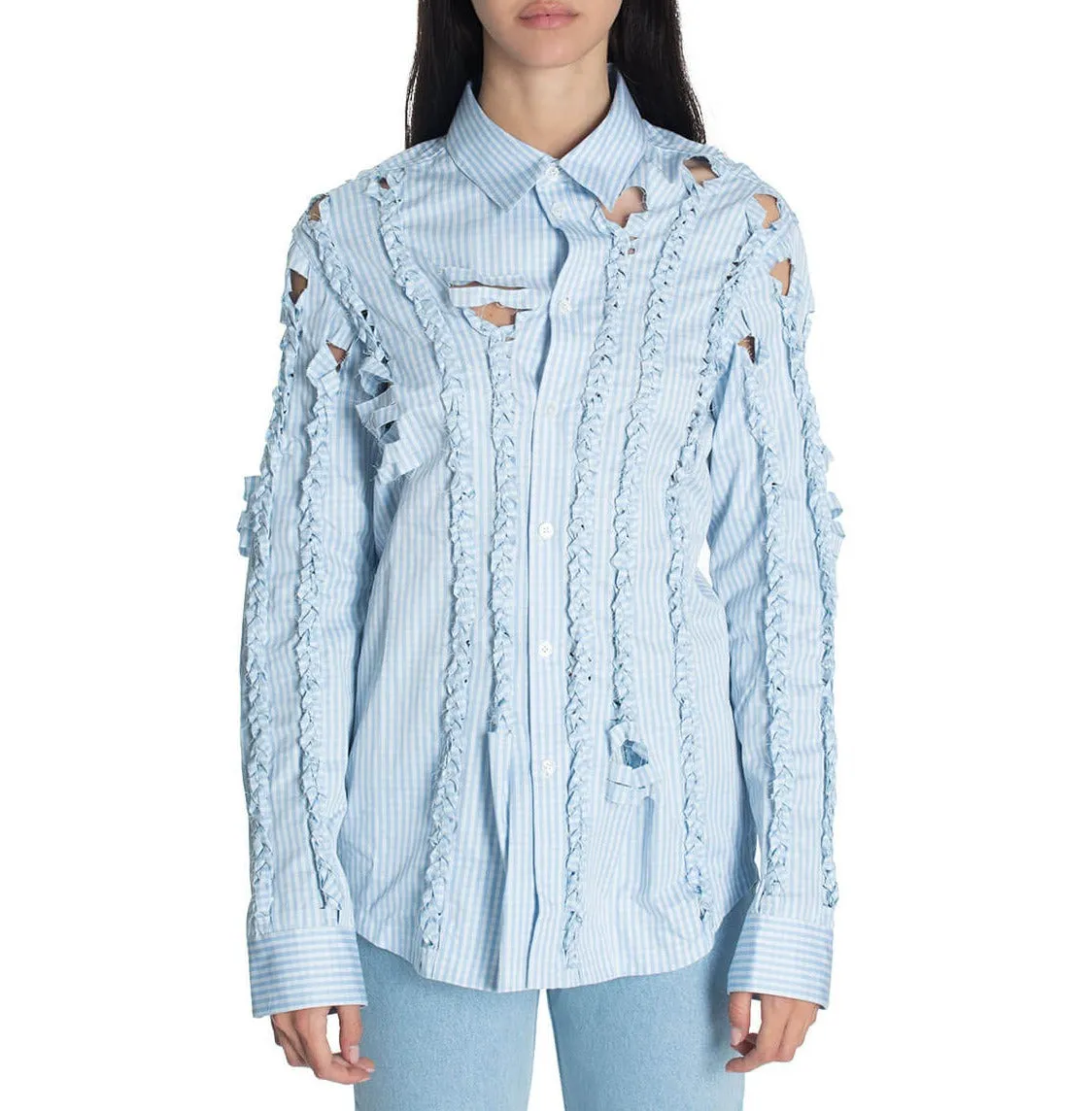 Martine Rose Knotted Detailed Poplin Shirt