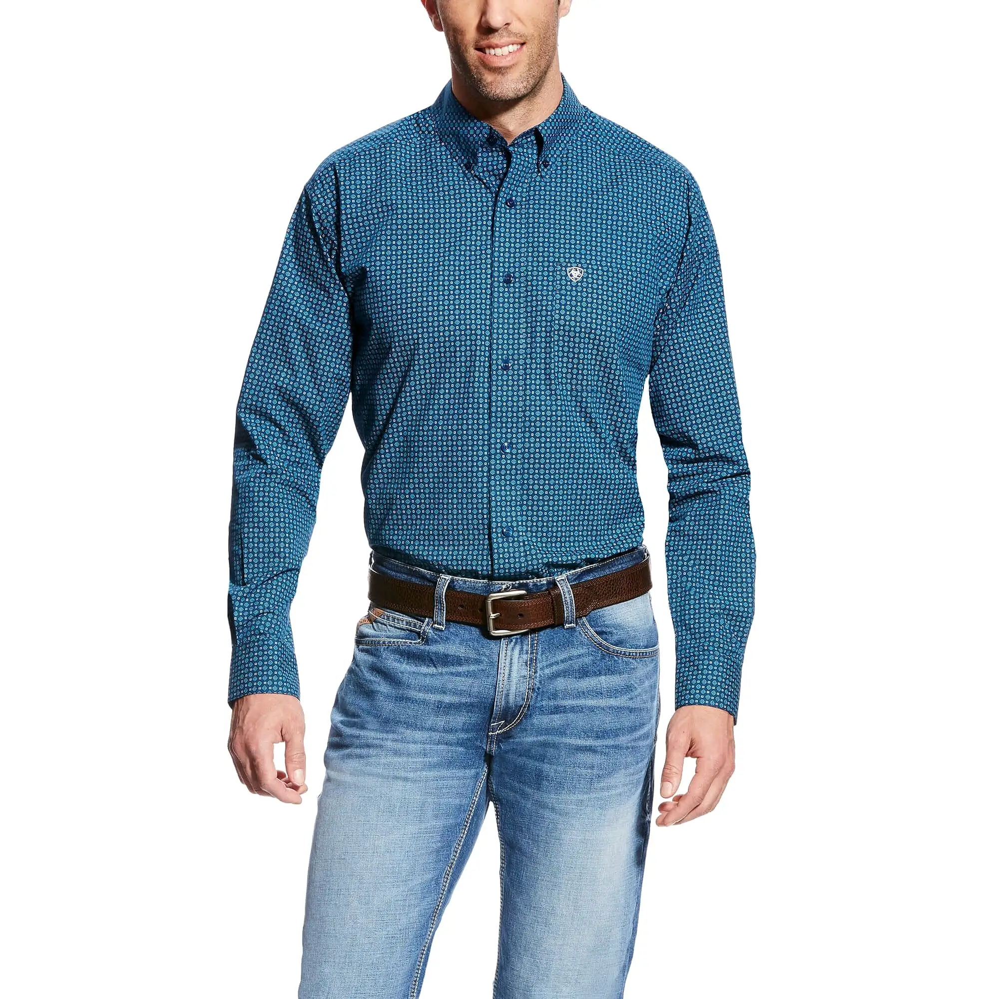 Men's Ariat Christian Blue Pine Shirt