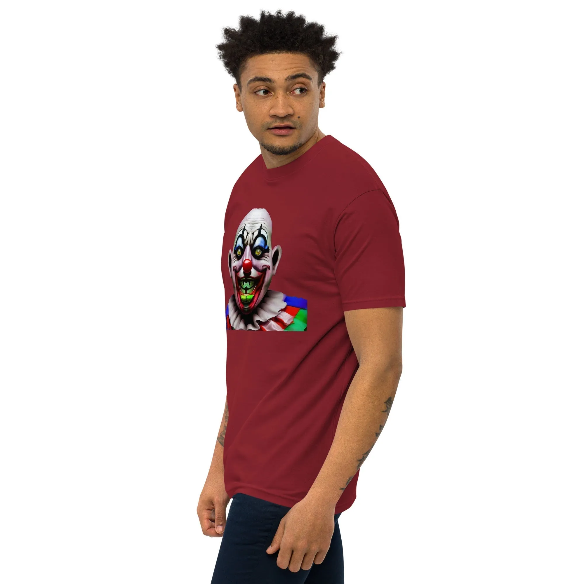 Men's Gerald Black Crazy Clown Heavyweight Regular Fit Artful T-shirt