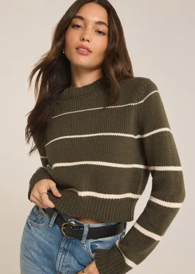 Milan Stripe Sweater - Grape Leaf