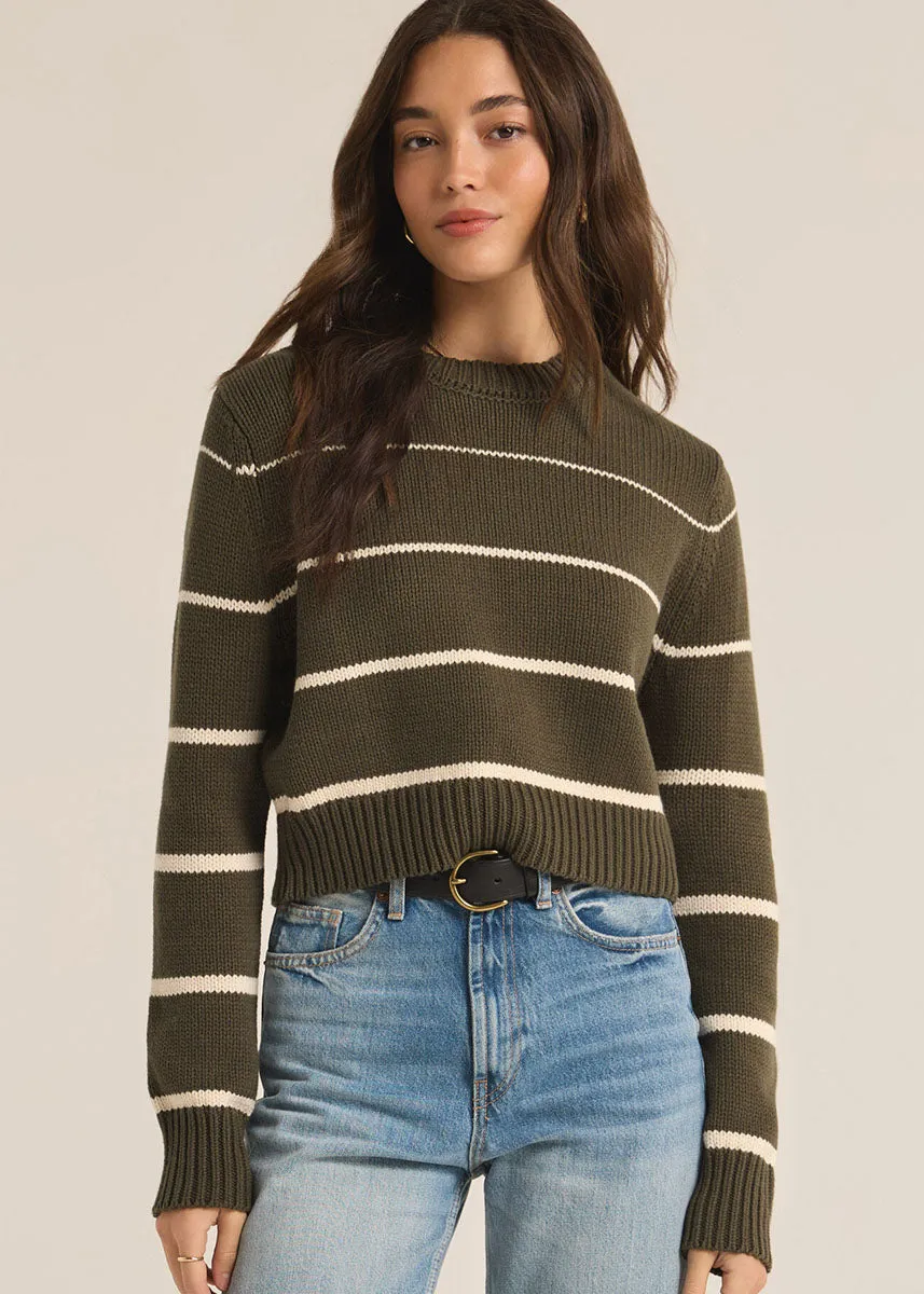 Milan Stripe Sweater - Grape Leaf