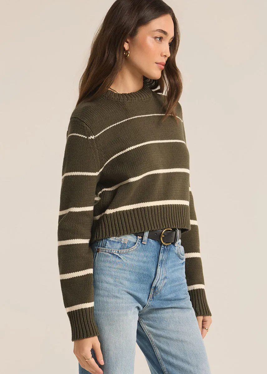 Milan Stripe Sweater - Grape Leaf