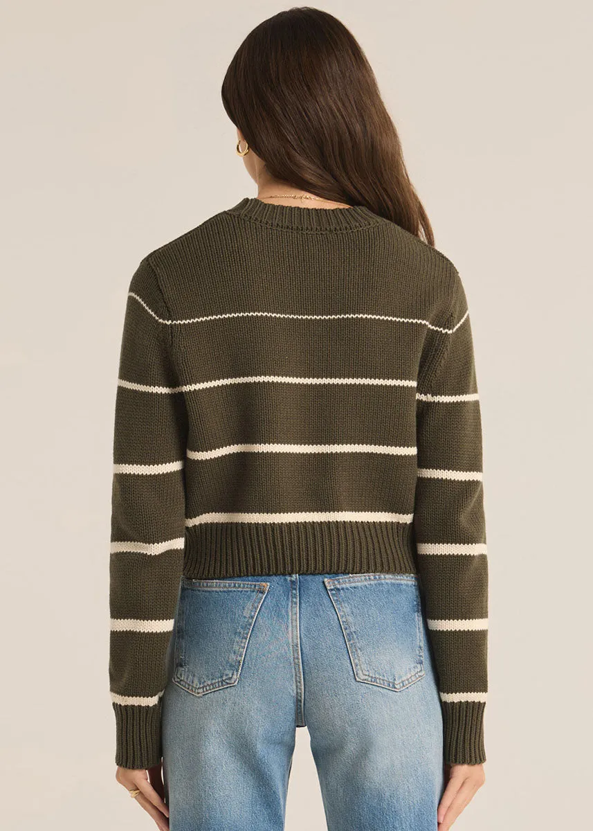 Milan Stripe Sweater - Grape Leaf