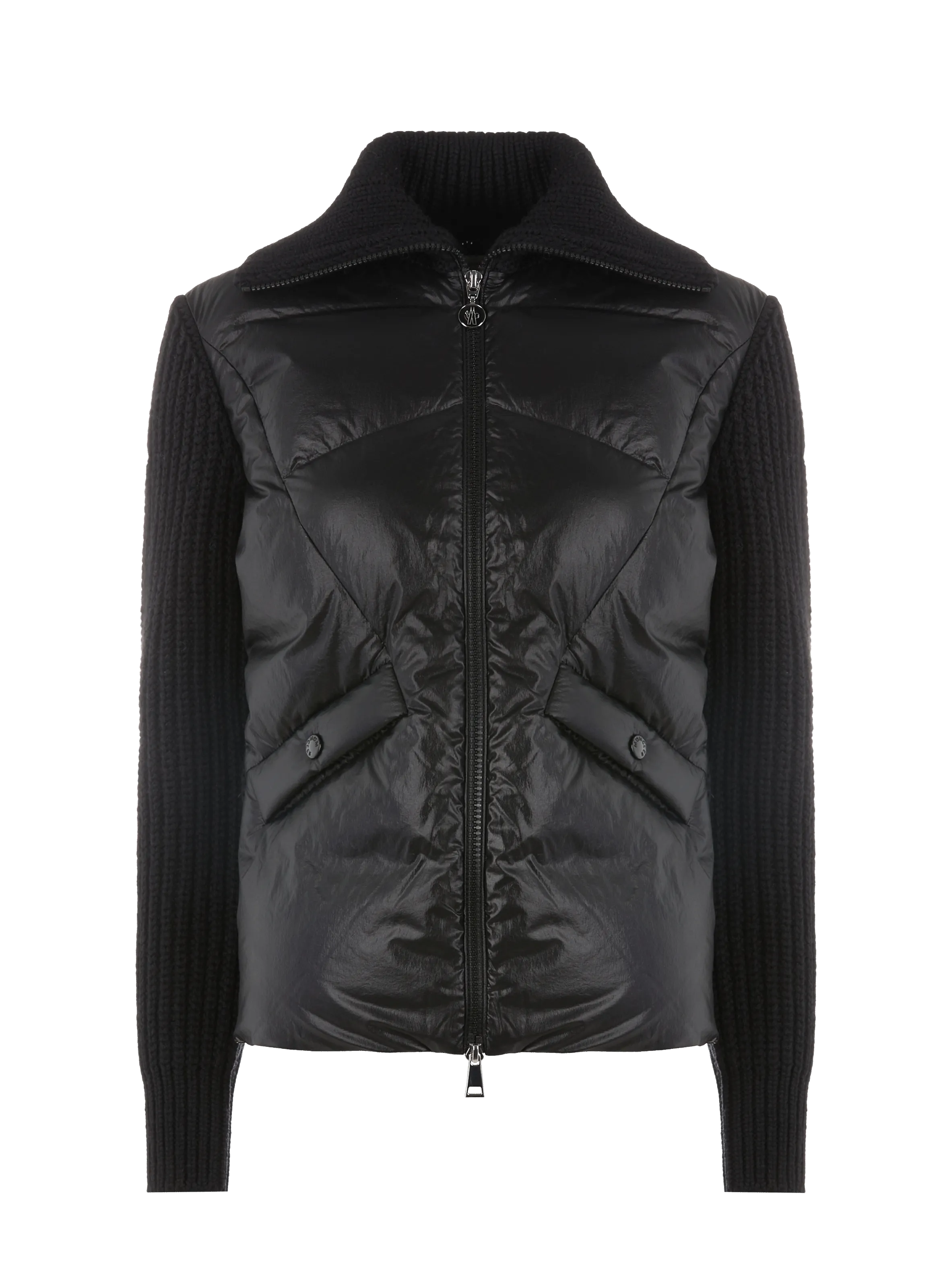 MONCLER  Bi-material cardigan - Black