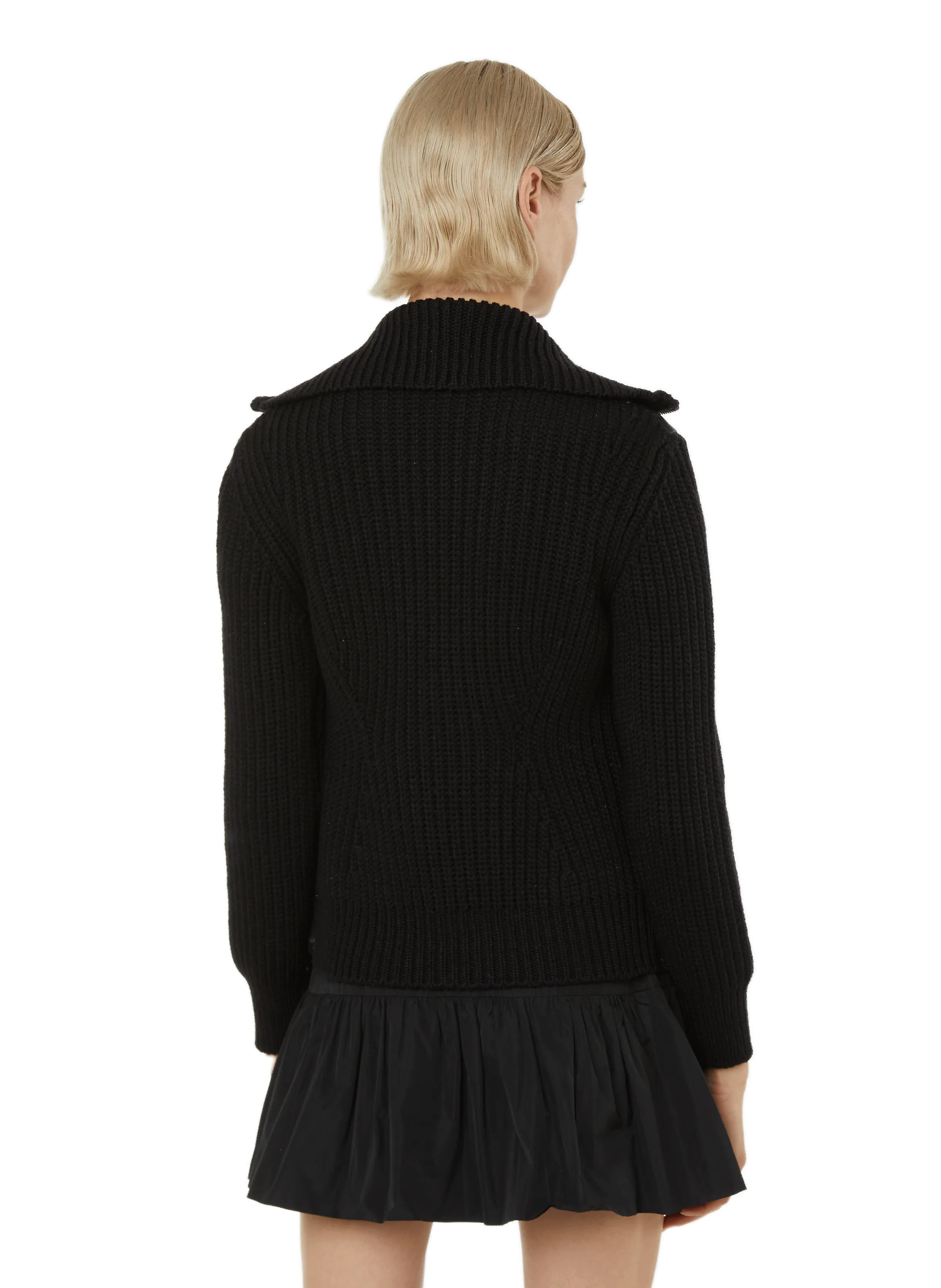 MONCLER  Bi-material cardigan - Black