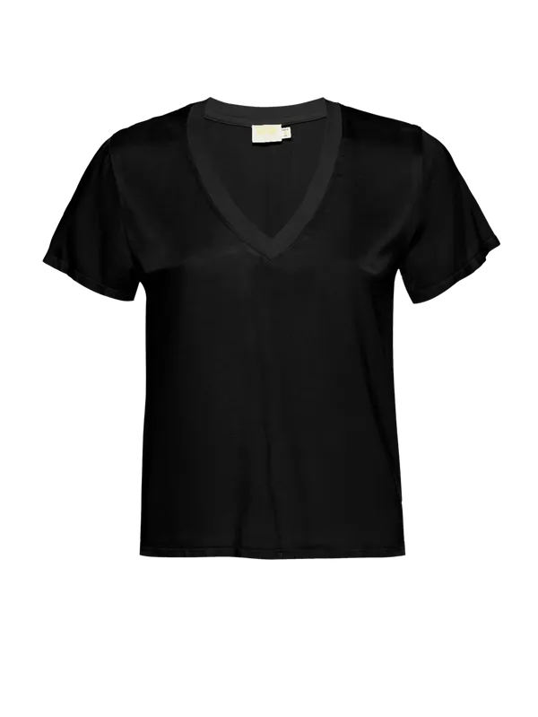 Nation June Satin V Neck Top