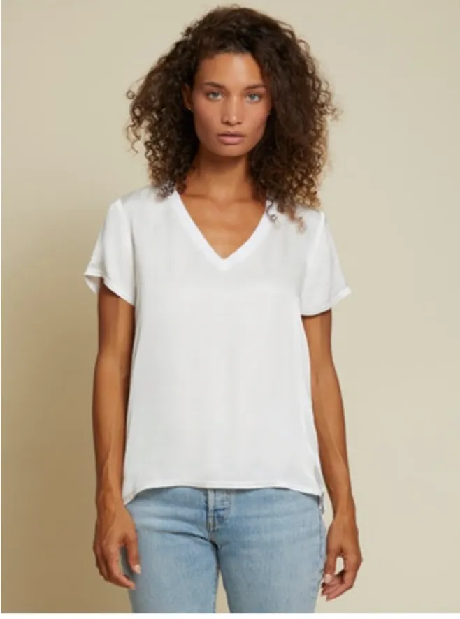 Nation June Satin V Neck Top