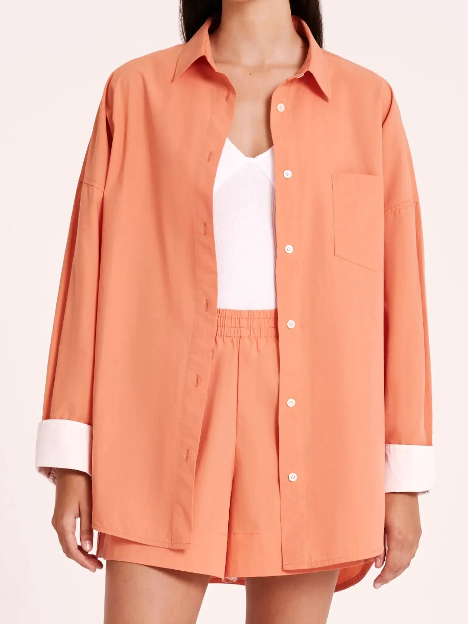 Nude Lucy - Sigrid Poplin Shirt in Watermelon