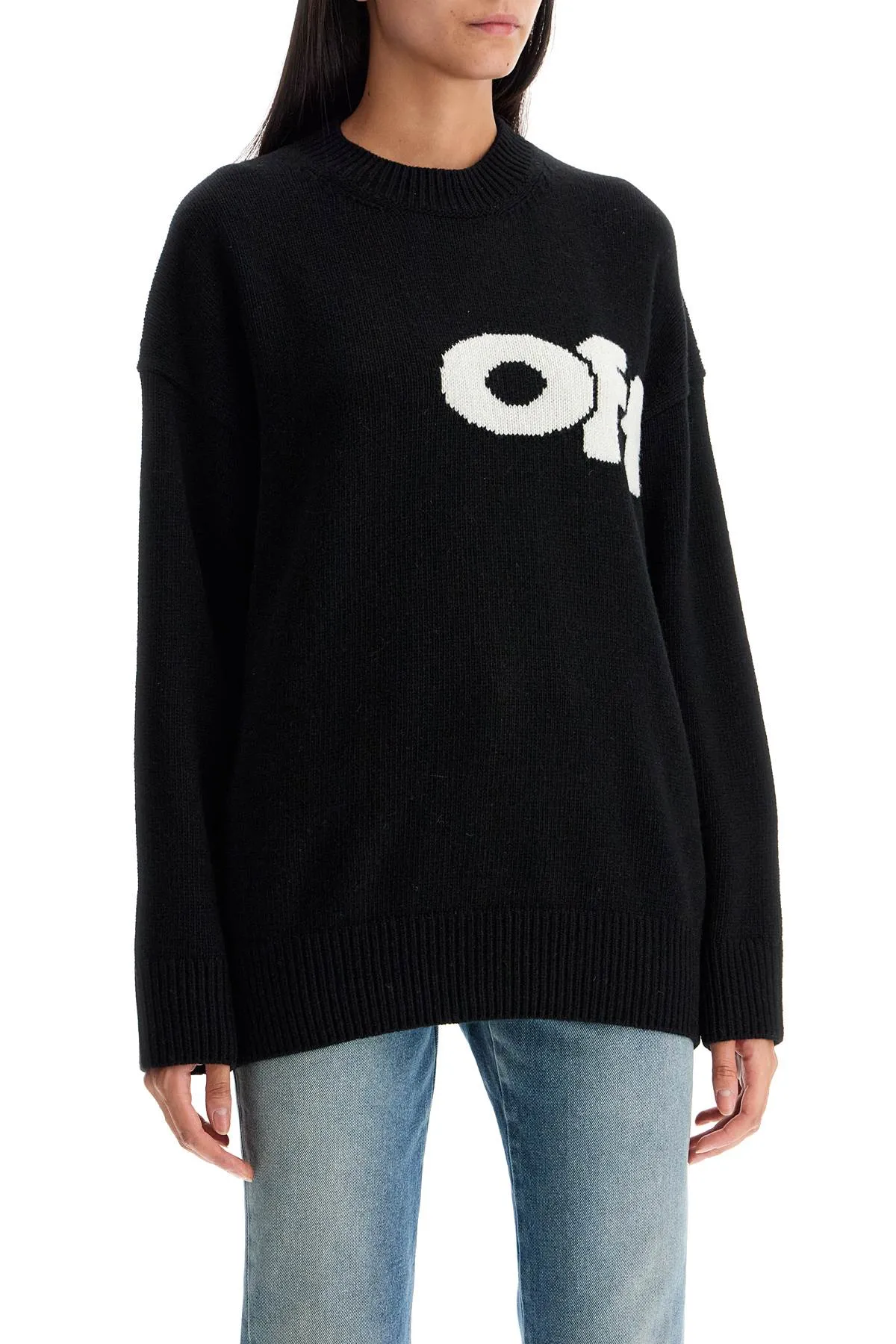 Off White oversized Sweater   Black