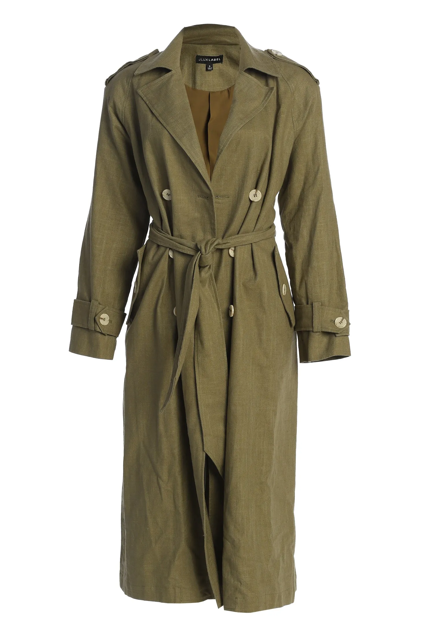 Olive One Step Closer Linen Coat