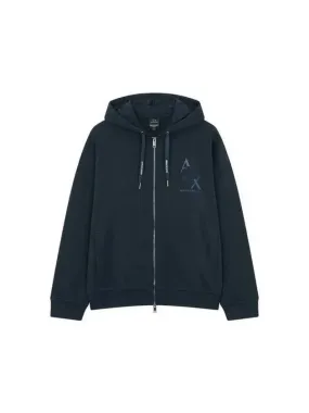 Overseas station season big chance 8 18 men s embroidered eagle and logo hooded zip up navy 270168