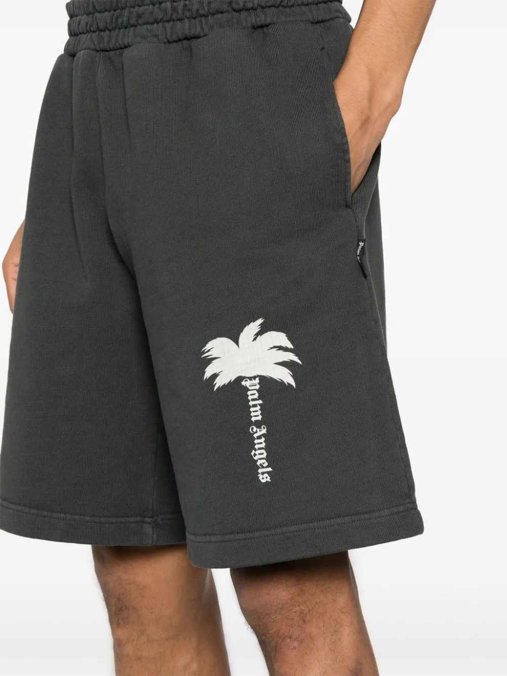 Palm Angels Short de sport à imprimé palmier