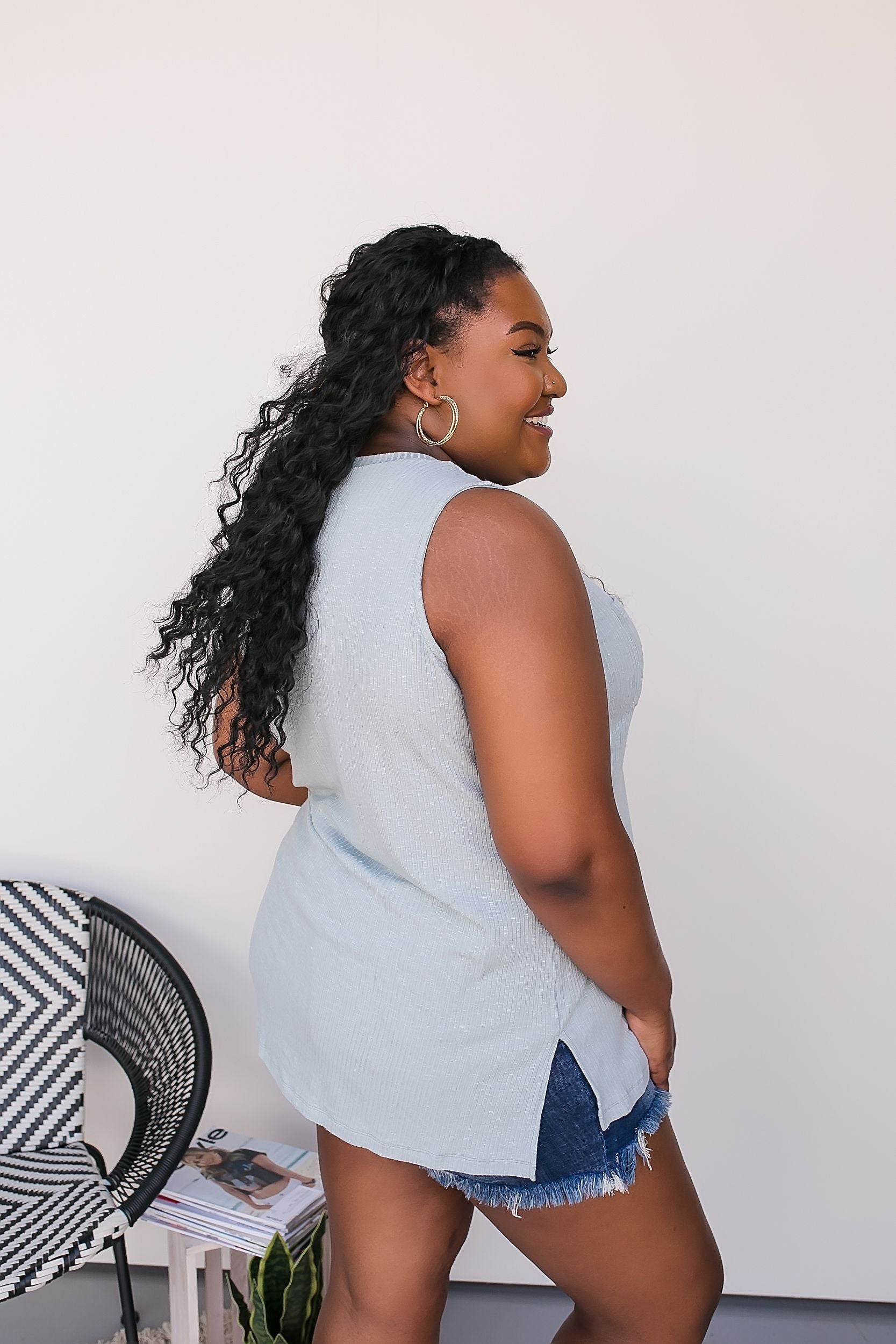 PLUS SIZE Feeling Free Ribbed Tank Top