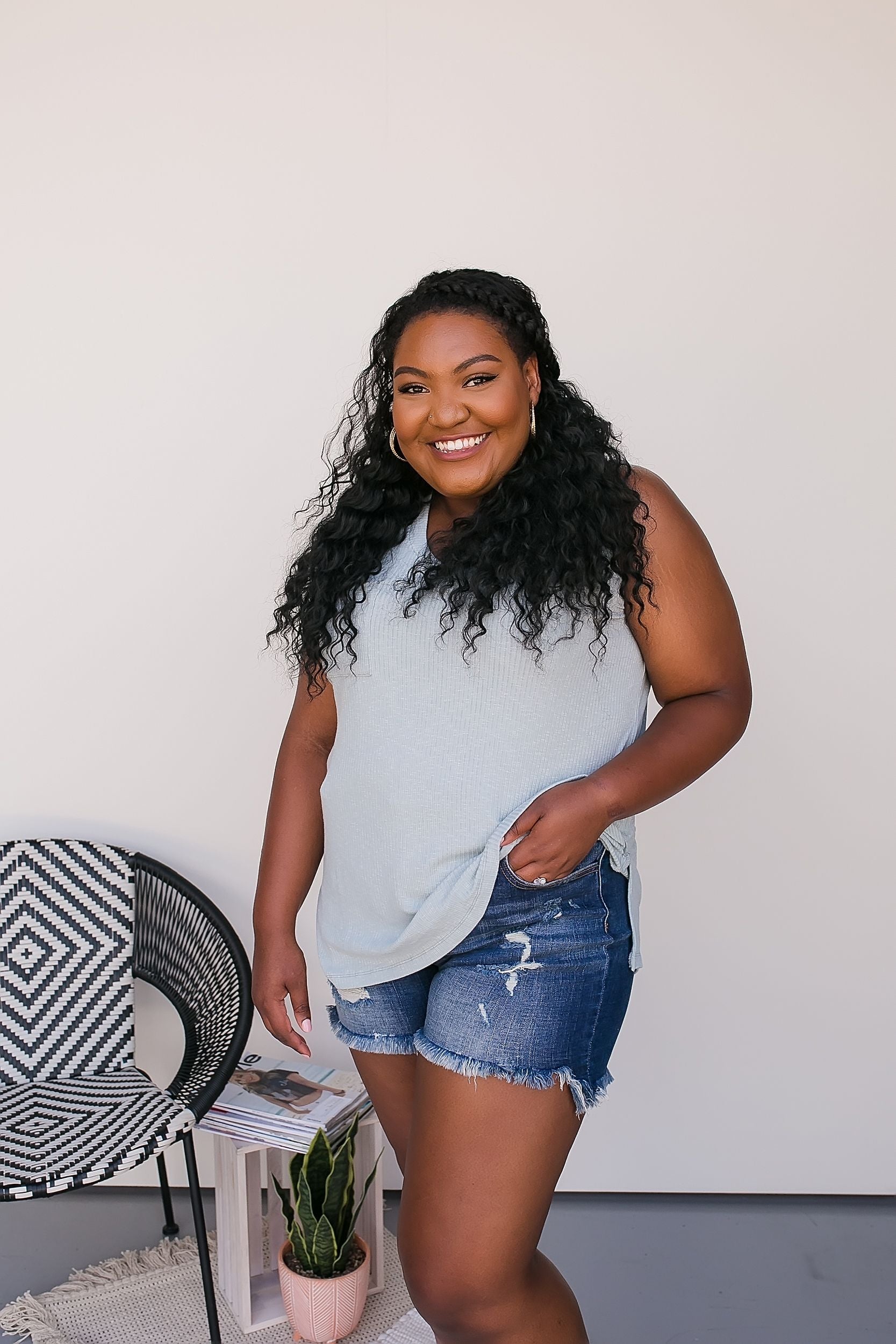 PLUS SIZE Feeling Free Ribbed Tank Top