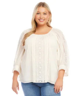 Plus Size Lace Inset Top