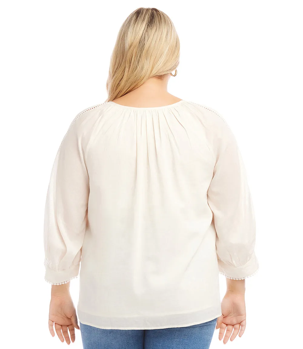 Plus Size Lace Inset Top